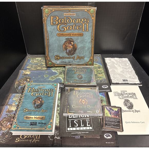 Baldur's Gate II 2 Shadows Amn Bhaal Collector Edition PC Big Box 99% Complete - Picture 1 of 15